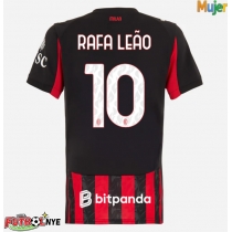 Camiseta AC Milan Rafael Leao #10 Primera Equipación para mujer 2025-26 manga corta